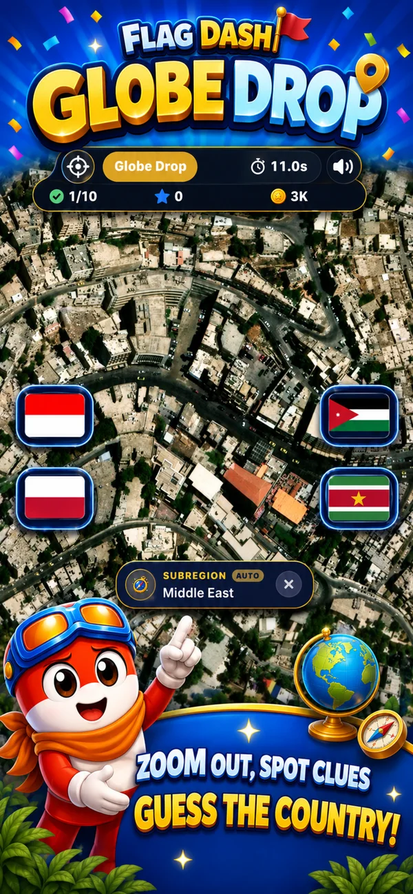 Globe Drop satellite map challenge